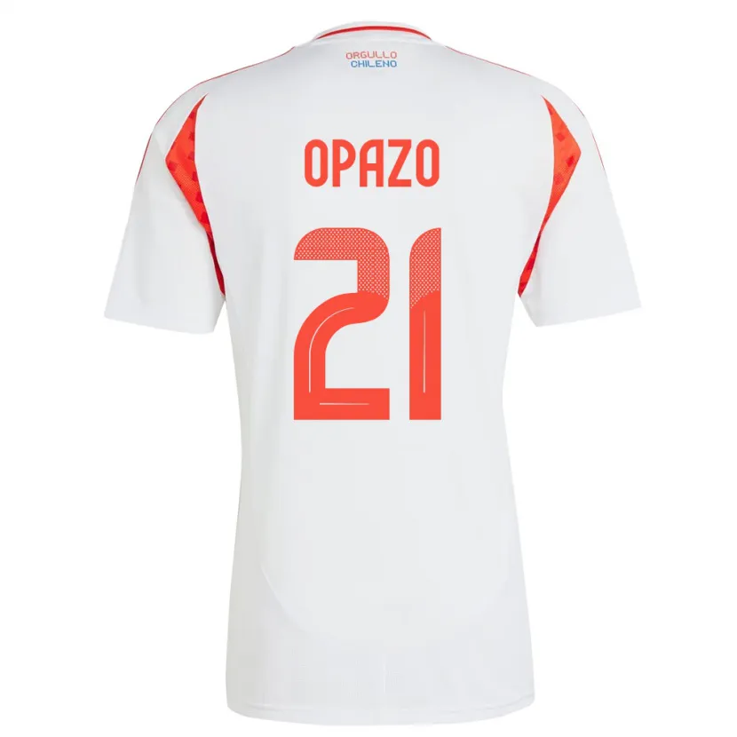 Danxen Damen Chile Diego Opazo #21 Weiß Auswärtstrikot Trikot 24-26 T-Shirt Schweiz