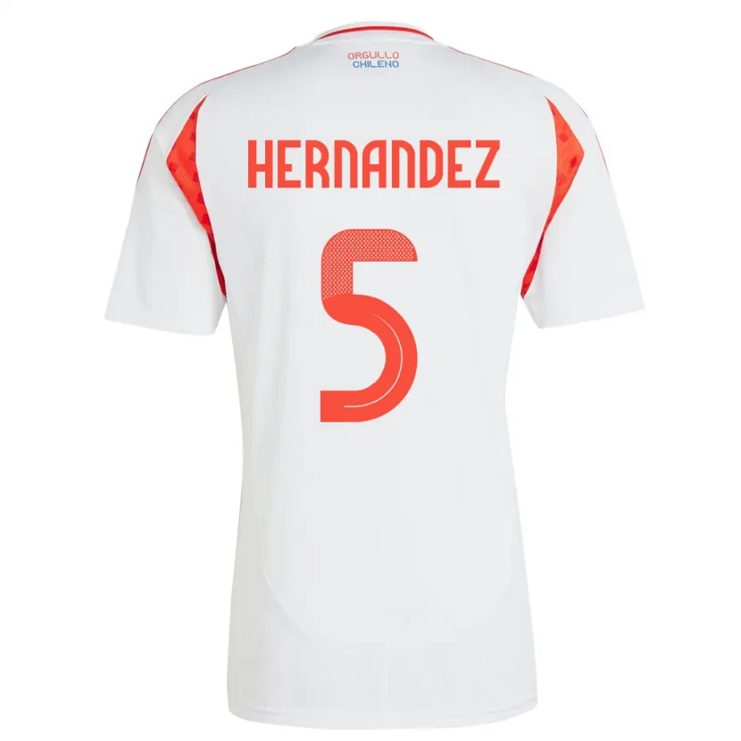Danxen Damen Chile Monserrat Hernández #5 Weiß Auswärtstrikot Trikot 24-26 T-Shirt Schweiz