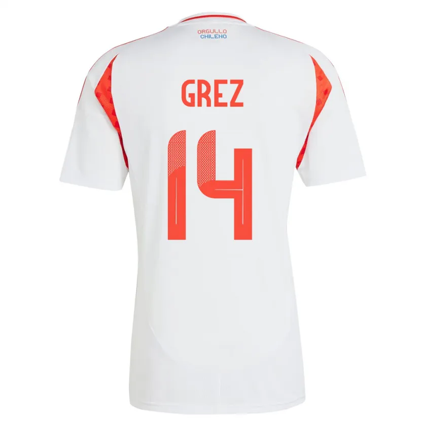 Danxen Damen Chile Javiera Grez #14 Weiß Auswärtstrikot Trikot 24-26 T-Shirt Schweiz