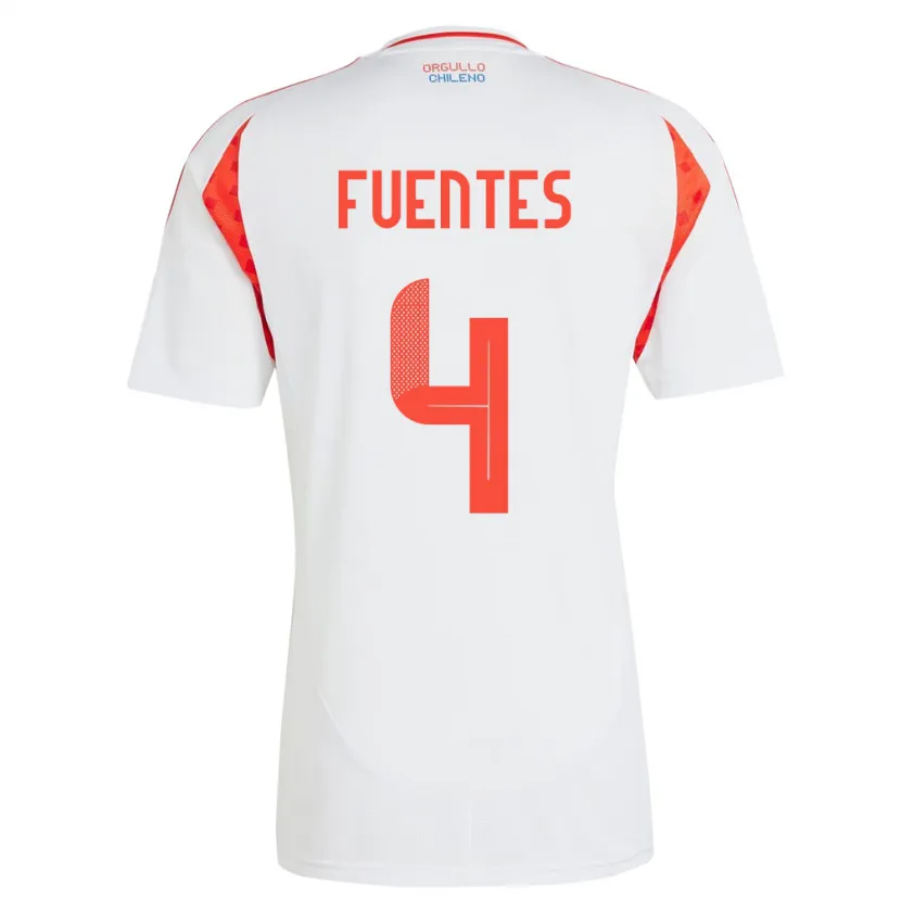 Danxen Damen Chile Karen Fuentes #4 Weiß Auswärtstrikot Trikot 24-26 T-Shirt Schweiz