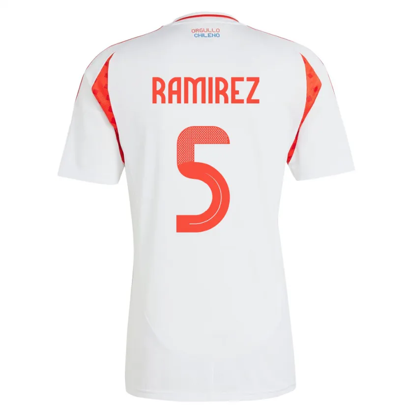 Danxen Damen Chile Fernanda Ramírez #5 Weiß Auswärtstrikot Trikot 24-26 T-Shirt Schweiz
