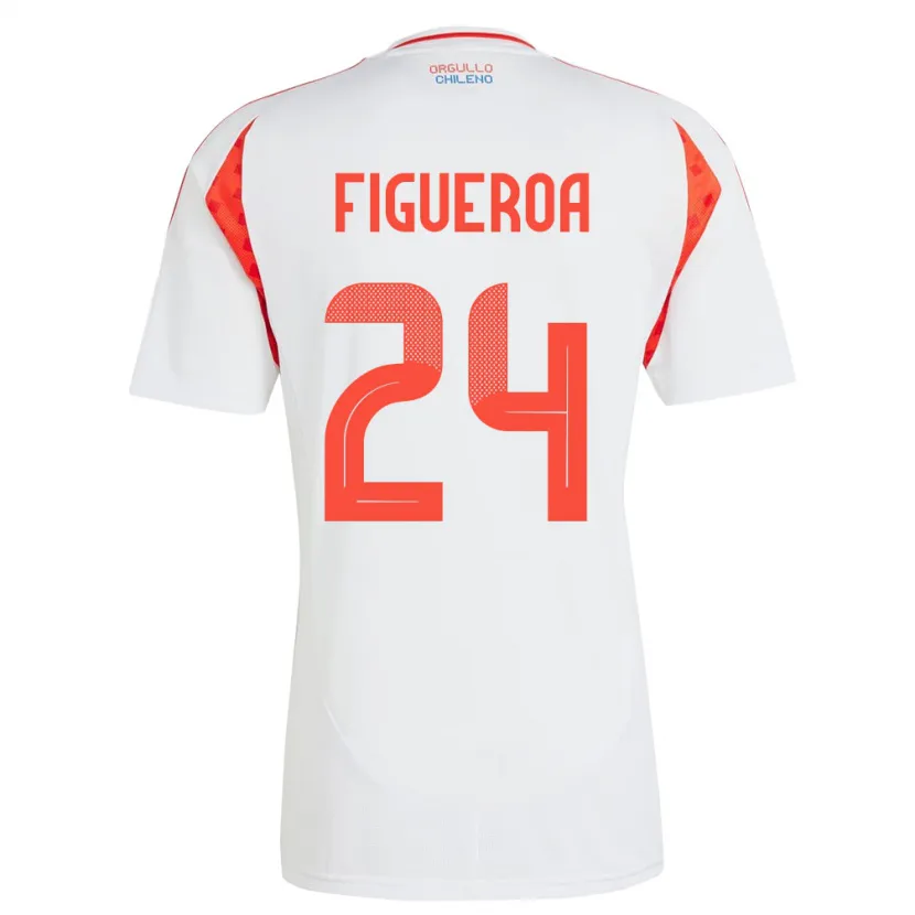 Danxen Damen Chile Ámbar Figueroa #24 Weiß Auswärtstrikot Trikot 24-26 T-Shirt Schweiz