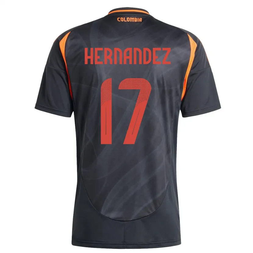 Danxen Damen Kolumbien Jhoan Hernández #17 Schwarz Auswärtstrikot Trikot 24-26 T-Shirt Schweiz