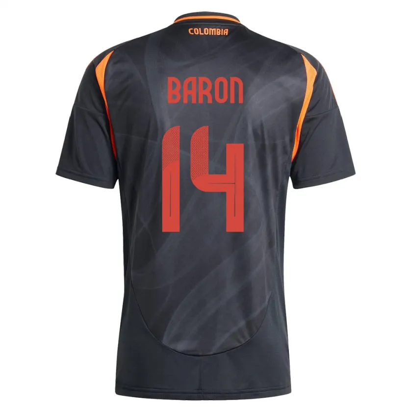 Danxen Damen Kolumbien Ángela Barón #14 Schwarz Auswärtstrikot Trikot 24-26 T-Shirt Schweiz