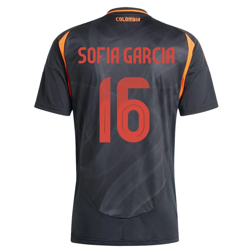 Danxen Damen Kolumbien Sofía García #16 Schwarz Auswärtstrikot Trikot 24-26 T-Shirt Schweiz