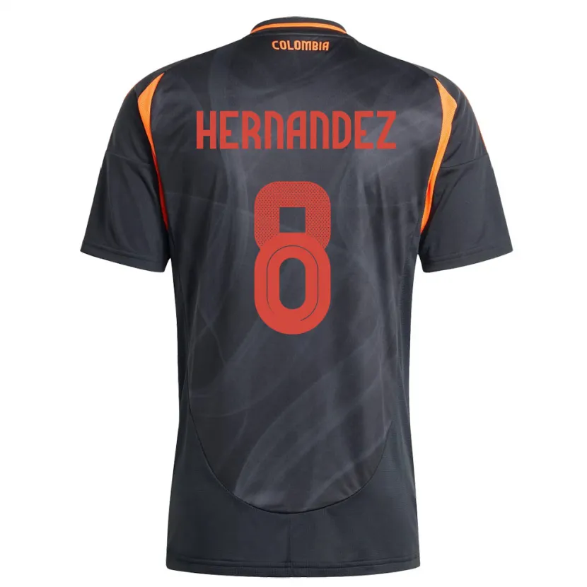 Danxen Damen Kolumbien Natalia Hernández #8 Schwarz Auswärtstrikot Trikot 24-26 T-Shirt Schweiz