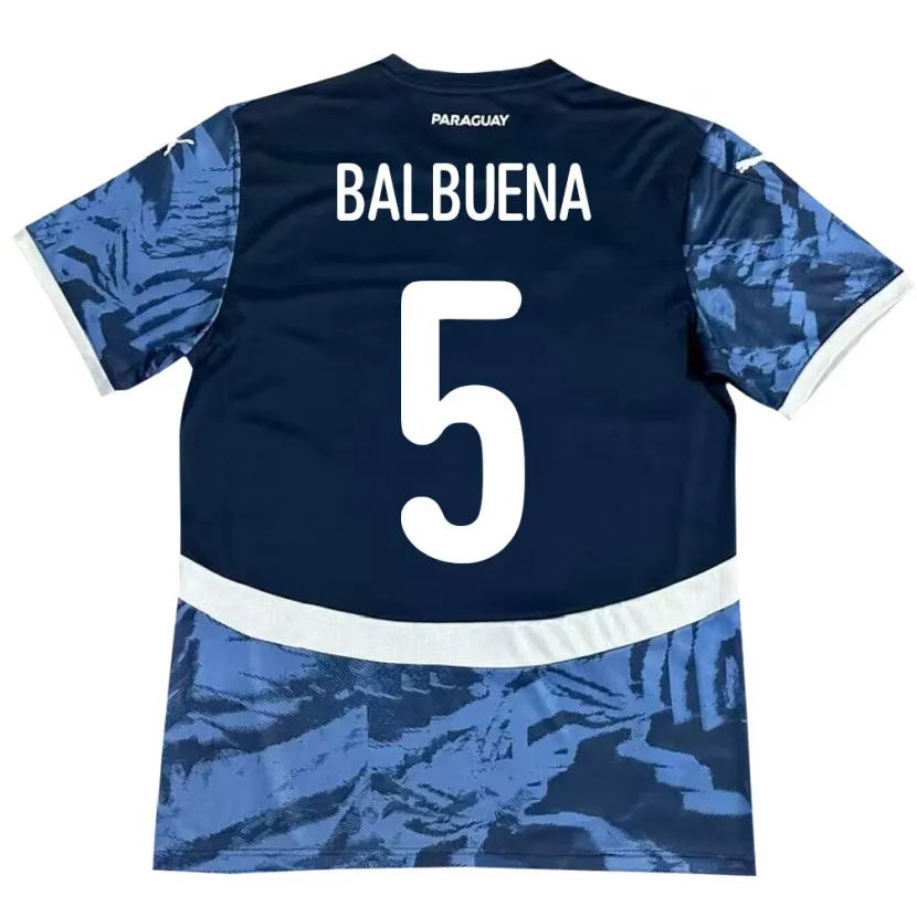Danxen Damen Paraguay Fabián Balbuena #5 Blau Auswärtstrikot Trikot 24-26 T-Shirt Schweiz