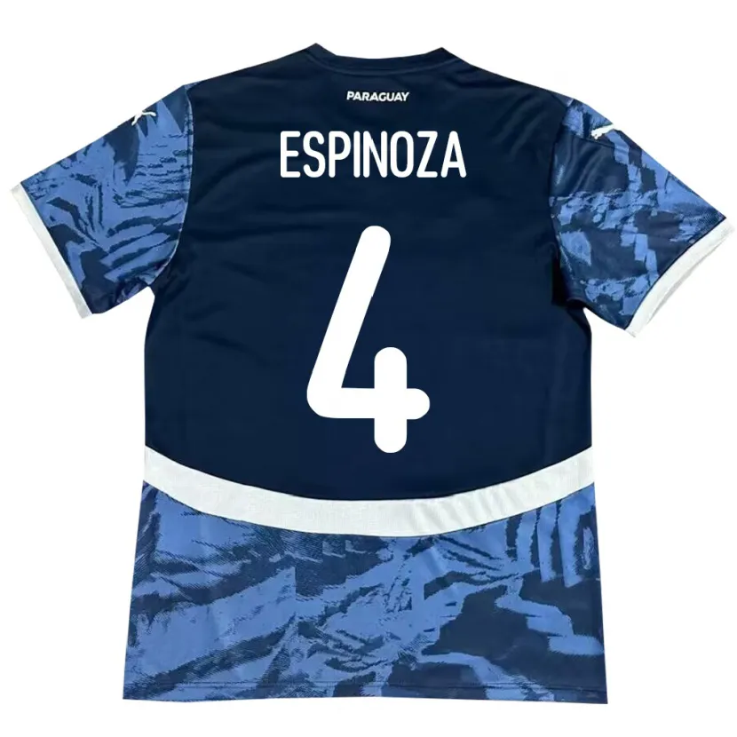 Danxen Damen Paraguay Matías Espinoza #4 Blau Auswärtstrikot Trikot 24-26 T-Shirt Schweiz