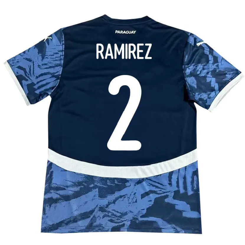 Danxen Damen Paraguay Iván Ramírez #2 Blau Auswärtstrikot Trikot 24-26 T-Shirt Schweiz