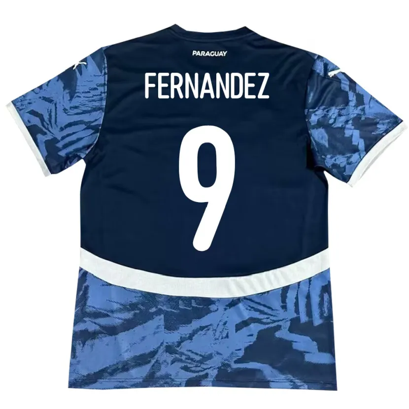 Danxen Damen Paraguay David Fernández #9 Blau Auswärtstrikot Trikot 24-26 T-Shirt Schweiz