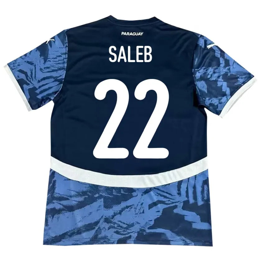 Danxen Damen Paraguay Gloria Saleb #22 Blau Auswärtstrikot Trikot 24-26 T-Shirt Schweiz