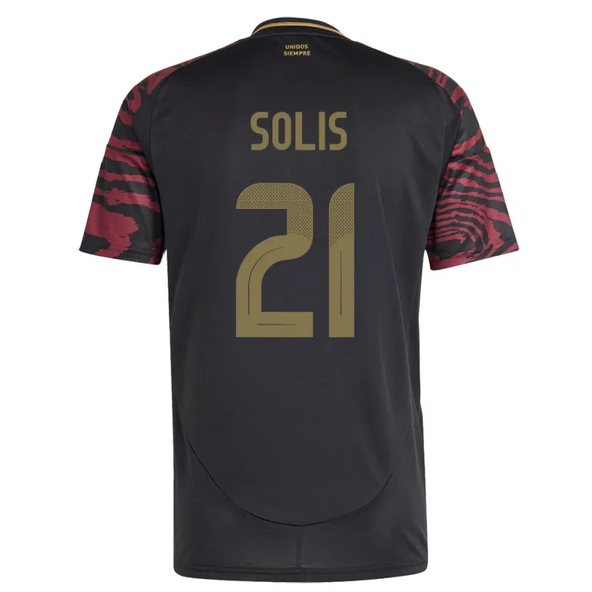 Danxen Damen Peru Renato Solís #21 Schwarz Auswärtstrikot Trikot 24-26 T-Shirt Schweiz