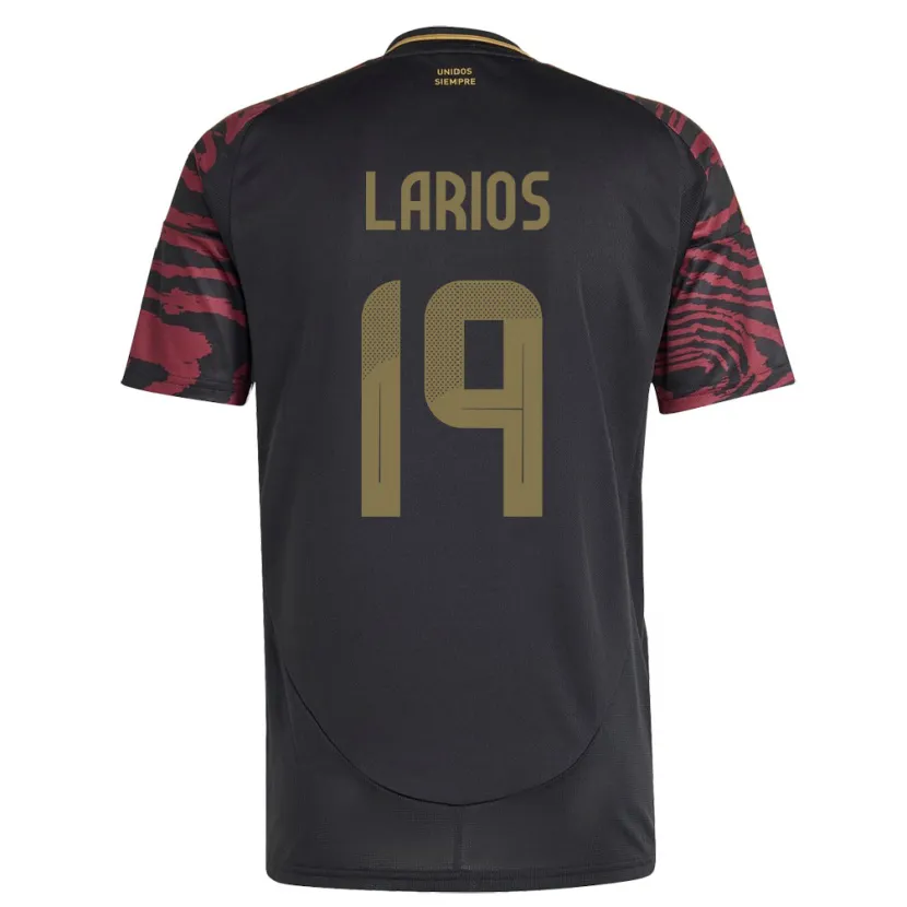 Danxen Damen Peru Guillermo Larios #19 Schwarz Auswärtstrikot Trikot 24-26 T-Shirt Schweiz