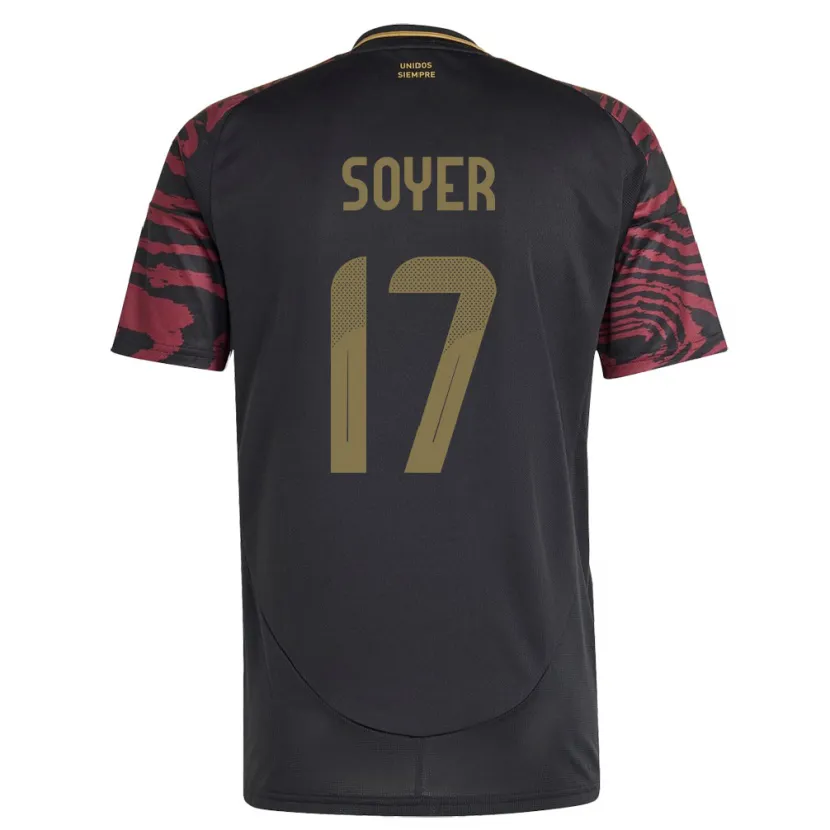 Danxen Damen Peru Bassco Soyer #17 Schwarz Auswärtstrikot Trikot 24-26 T-Shirt Schweiz