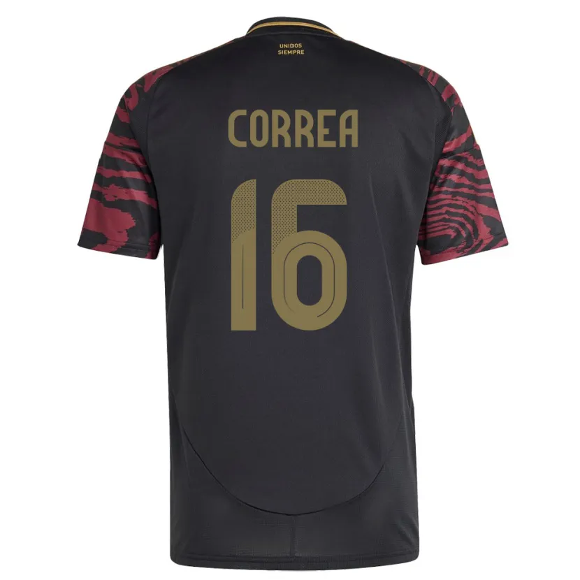 Danxen Damen Peru Eslyn Correa #16 Schwarz Auswärtstrikot Trikot 24-26 T-Shirt Schweiz