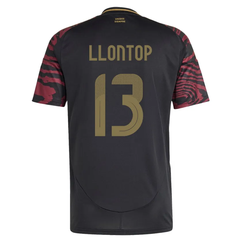 Danxen Damen Peru Mathías Llontop #13 Schwarz Auswärtstrikot Trikot 24-26 T-Shirt Schweiz