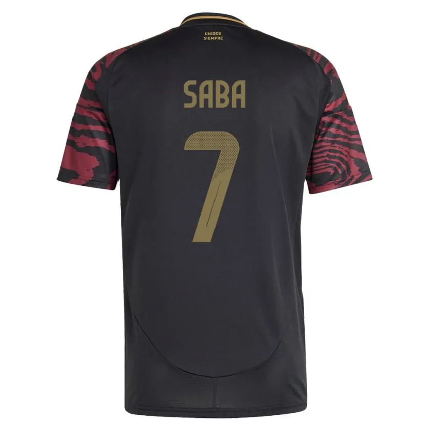 Danxen Damen Peru Emilio Saba #7 Schwarz Auswärtstrikot Trikot 24-26 T-Shirt Schweiz