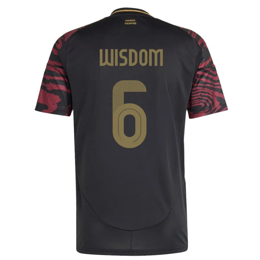 Danxen Damen Peru Ian Wisdom #6 Schwarz Auswärtstrikot Trikot 24-26 T-Shirt Schweiz