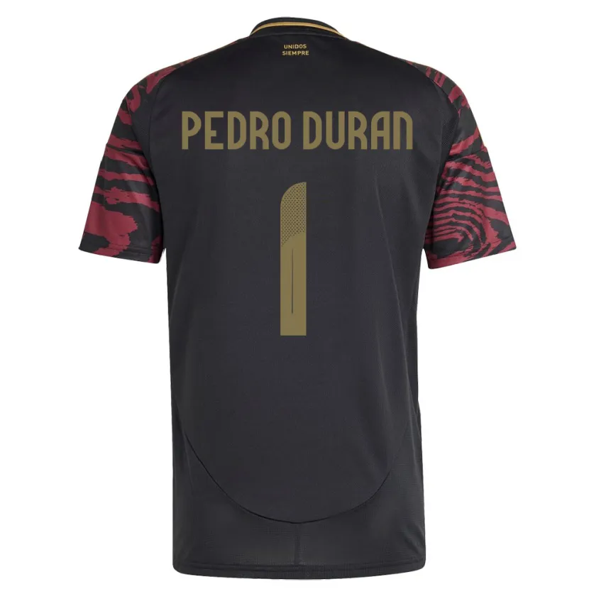 Danxen Damen Peru Juan Pedro Durán #1 Schwarz Auswärtstrikot Trikot 24-26 T-Shirt Schweiz