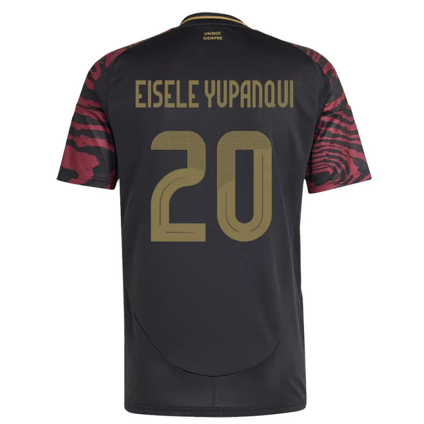 Danxen Damen Peru Philipp Eisele Yupanqui #20 Schwarz Auswärtstrikot Trikot 24-26 T-Shirt Schweiz