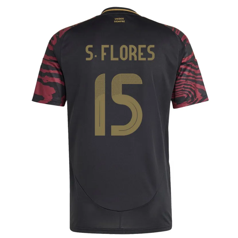 Danxen Damen Peru Scarleth Flores #15 Schwarz Auswärtstrikot Trikot 24-26 T-Shirt Schweiz