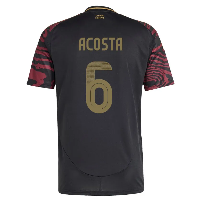Danxen Damen Peru Ruby Acosta #6 Schwarz Auswärtstrikot Trikot 24-26 T-Shirt Schweiz