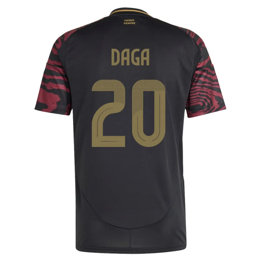 Danxen Damen Peru Azucena Daga #20 Schwarz Auswärtstrikot Trikot 24-26 T-Shirt Schweiz