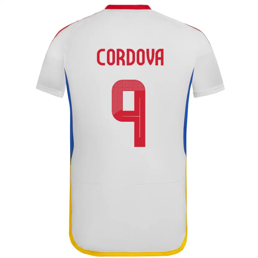 Danxen Damen Venezuela Sergio Córdova #9 Weiß Auswärtstrikot Trikot 24-26 T-Shirt Schweiz