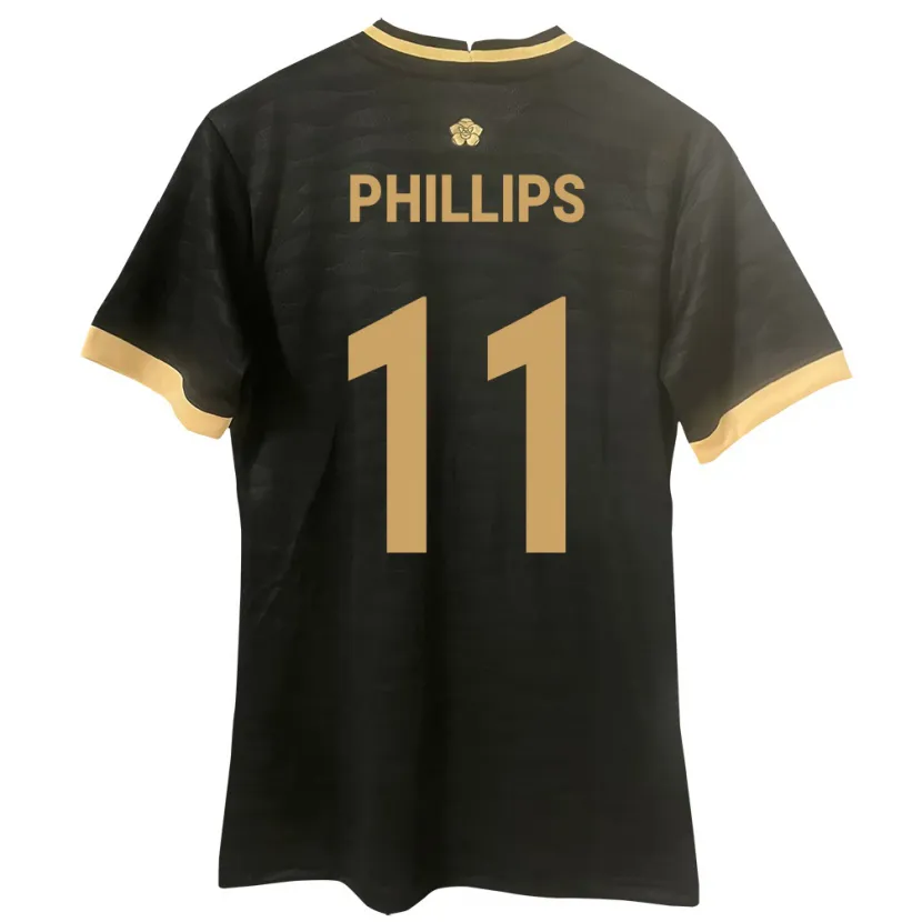 Danxen Damen Panama Ricardo Phillips #11 Schwarz Auswärtstrikot Trikot 24-26 T-Shirt Schweiz