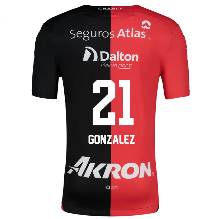 Danxen Kinder Sarahí González #21 Rot Schwarz Heimtrikot Trikot 2024/25 T-Shirt Schweiz