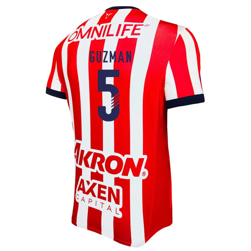 Danxen Kinder Víctor Guzmán #5 Rot Weiß Blau Heimtrikot Trikot 2024/25 T-Shirt Schweiz
