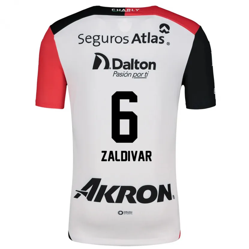 Danxen Kinder Édgar Zaldívar #6 Weiß Rot Schwarz Auswärtstrikot Trikot 2024/25 T-Shirt Schweiz