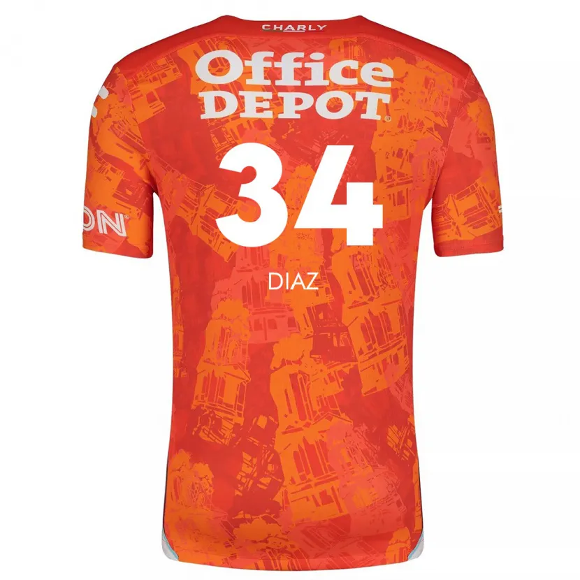 Danxen Herren Karen Díaz #34 Orange Weiß Auswärtstrikot Trikot 2024/25 T-Shirt Schweiz