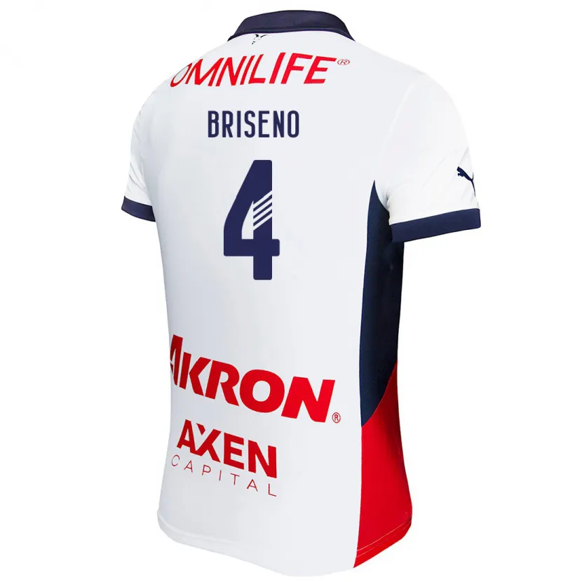 Danxen Herren Antonio Briseño #4 Weiß Rot Blau Auswärtstrikot Trikot 2024/25 T-Shirt Schweiz