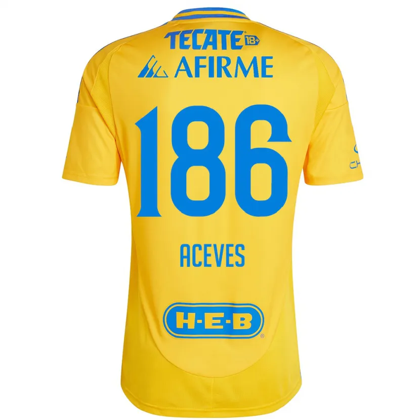 Danxen Kinder Israel Aceves #186 Goldgelb Heimtrikot Trikot 2024/25 T-Shirt Schweiz