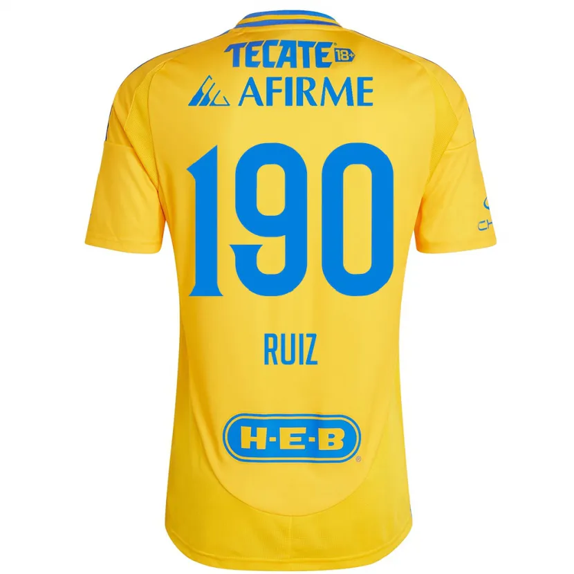 Danxen Kinder Óscar Ruiz #190 Goldgelb Heimtrikot Trikot 2024/25 T-Shirt Schweiz