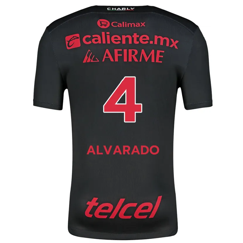 Danxen Kinder Mónica Alvarado #4 Schwarz Rot Heimtrikot Trikot 2024/25 T-Shirt Schweiz