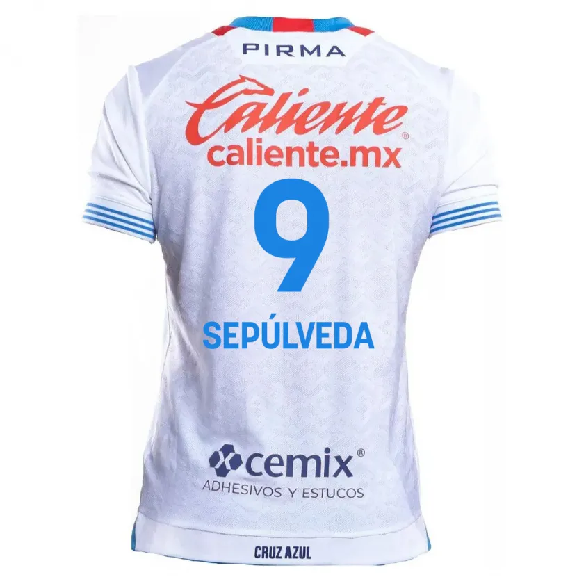 Danxen Kinder Ángel Sepúlveda #9 Weiß Blau Auswärtstrikot Trikot 2024/25 T-Shirt Schweiz