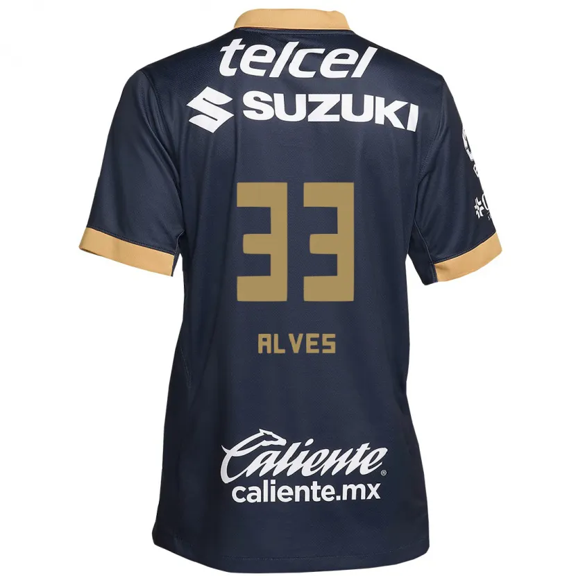 Danxen Kinder Dani Alves #33 Obsidian Gold Weiß Auswärtstrikot Trikot 2024/25 T-Shirt Schweiz