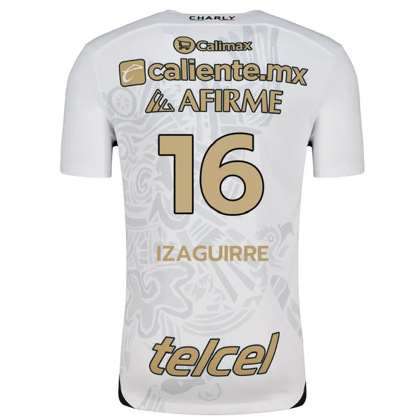 Danxen Kinder Estefanía Izaguirre #16 Weiß Schwarz Auswärtstrikot Trikot 2024/25 T-Shirt Schweiz