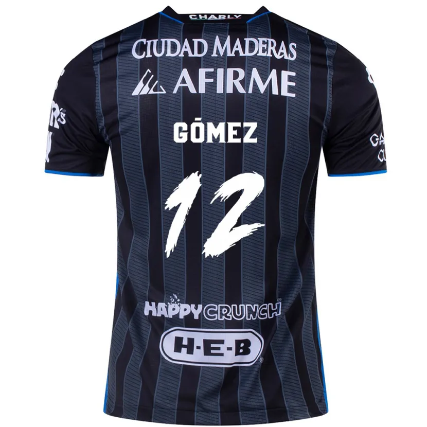 Danxen Kinder Jaime Gómez #12 Weiß Schwarz Auswärtstrikot Trikot 2024/25 T-Shirt Schweiz