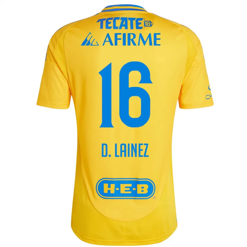 Danxen Herren Diego Lainez #16 Goldgelb Heimtrikot Trikot 2024/25 T-Shirt Schweiz