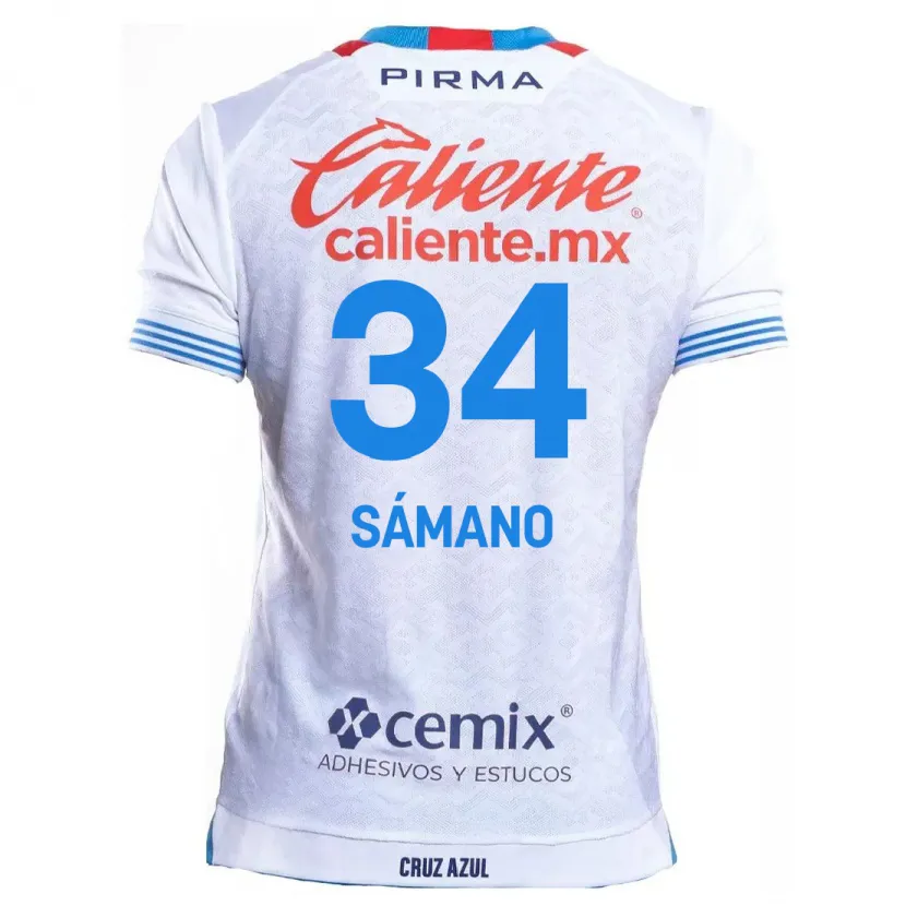 Danxen Damen Leonardo Sámano #34 Weiß Blau Auswärtstrikot Trikot 2024/25 T-Shirt Schweiz