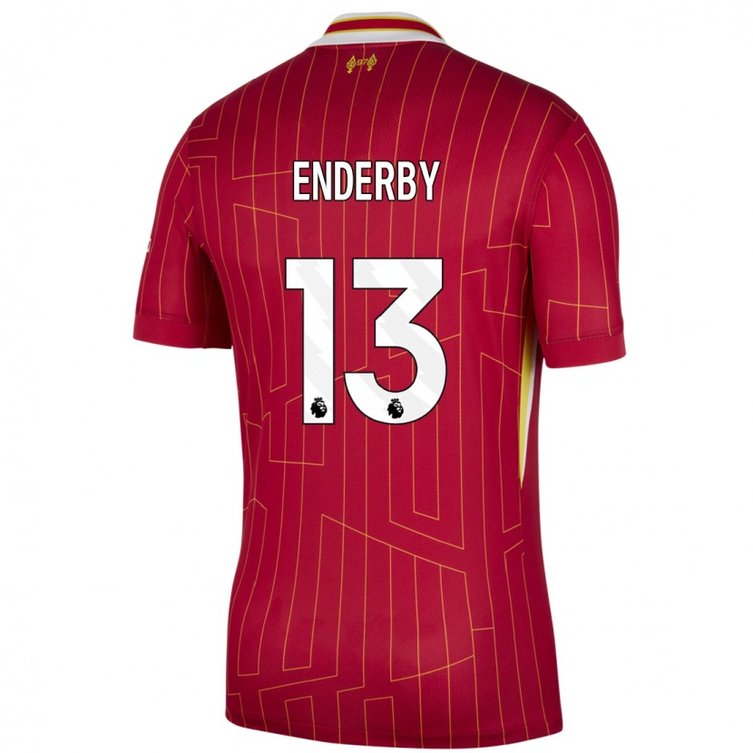 Danxen Kinder Mia Enderby #13 Rot Gelb Weiß Heimtrikot Trikot 2024/25 T-Shirt Schweiz