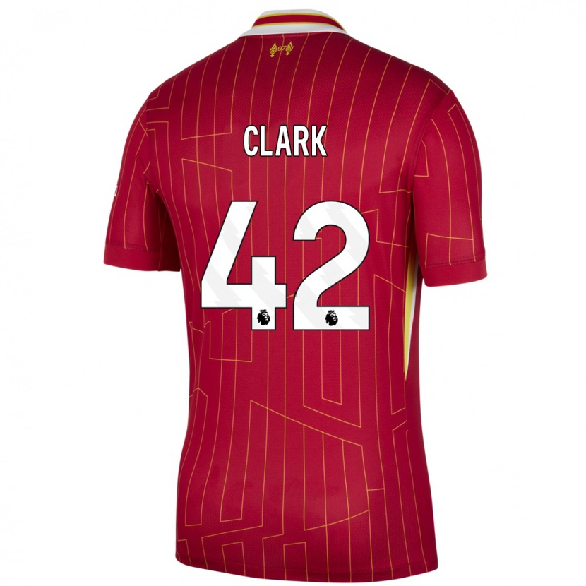 Danxen Kinder Bobby Clark #42 Rot Gelb Weiß Heimtrikot Trikot 2024/25 T-Shirt Schweiz
