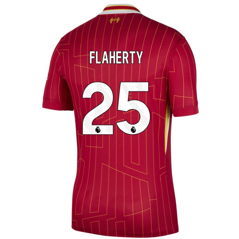 Danxen Kinder Gilly Flaherty #25 Rot Gelb Weiß Heimtrikot Trikot 2024/25 T-Shirt Schweiz