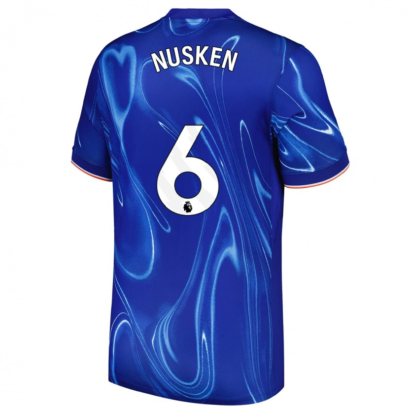 Danxen Kinder Sjoeke Nüsken #6 Blau Weiß Heimtrikot Trikot 2024/25 T-Shirt Schweiz