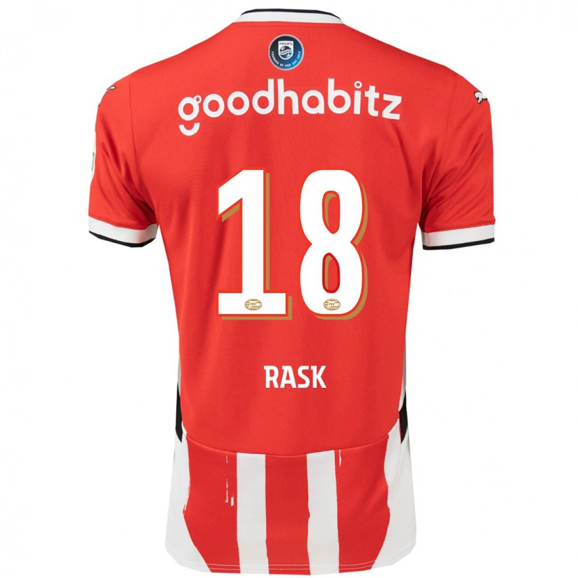 Danxen Kinder Caroline Rask #18 Rot Weiß Heimtrikot Trikot 2024/25 T-Shirt Schweiz