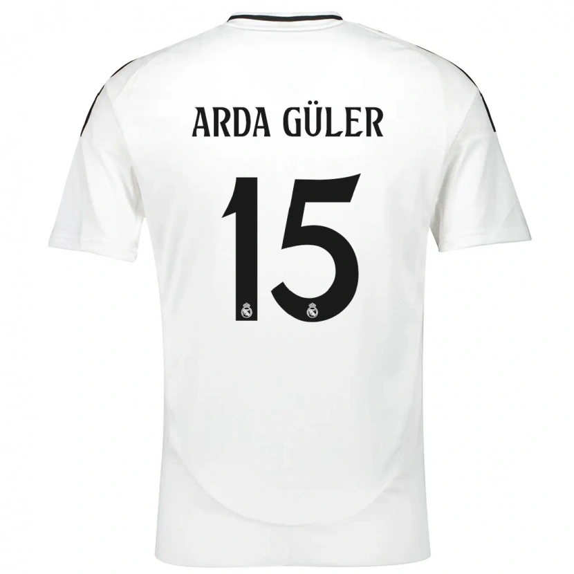 Danxen Kinder Arda Güler #15 Weiß Heimtrikot Trikot 2024/25 T-Shirt Schweiz
