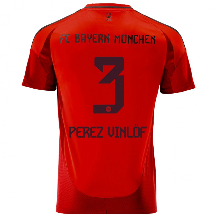 Danxen Kinder Matteo Perez Vinlöf #3 Rot Heimtrikot Trikot 2024/25 T-Shirt Schweiz